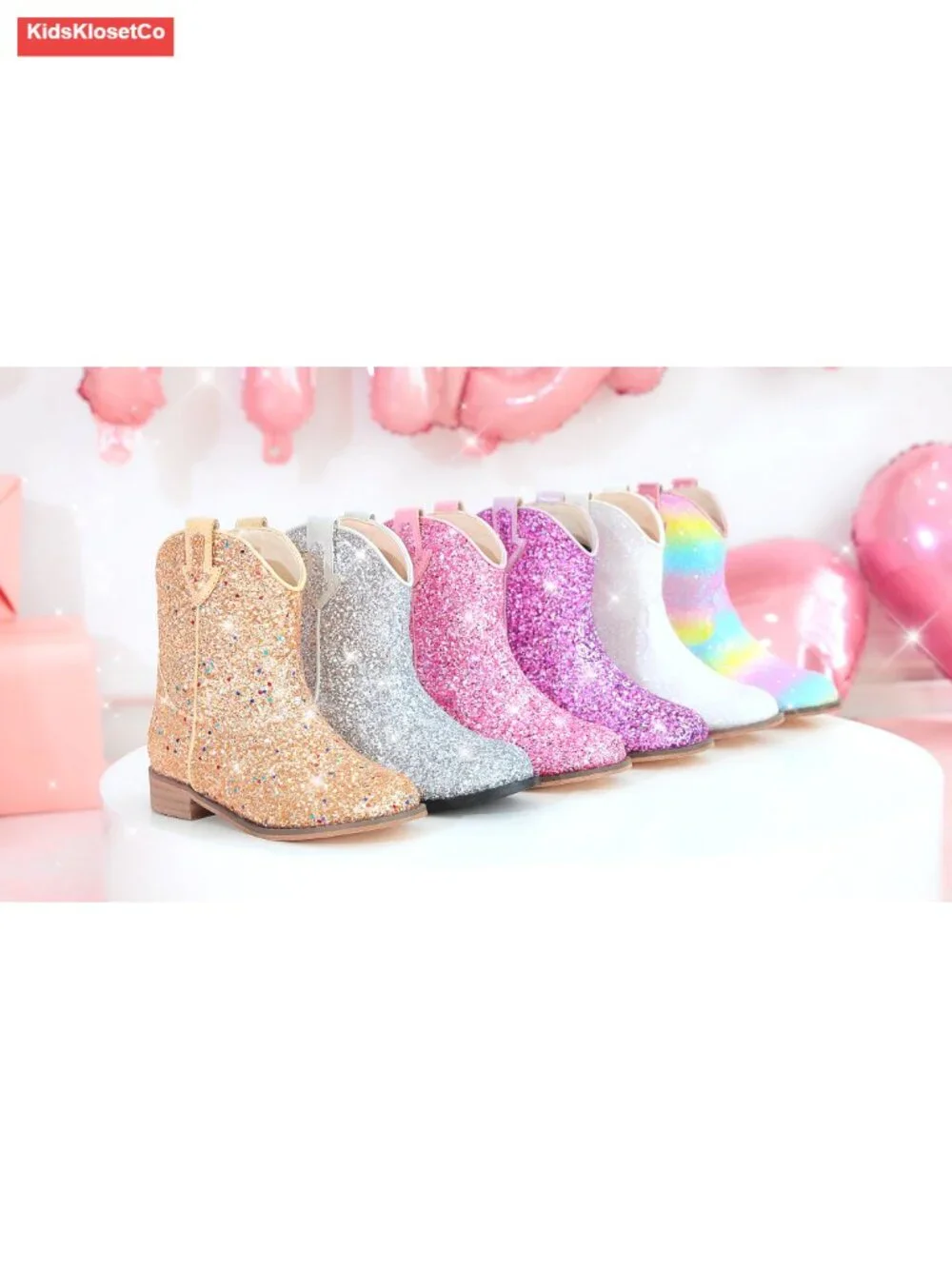 Toddler Girls Glitter Cowgirl Boots Ankle Cowboy Boots Little Kids Horse Riding